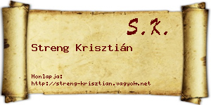 Streng Krisztián névjegykártya